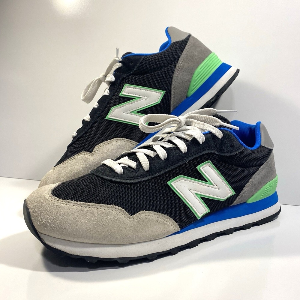 New Balance 515 Mens Size 12 D Black Gray Lime Green Blue ML515ST3 Sneakers